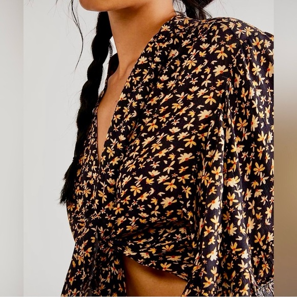 Free People Calisto Bed Ruffle Tie Front Top - Picture 4 of 5